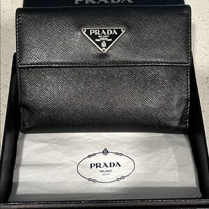 PRADA Saffiano Leather Ladies Short Wallet